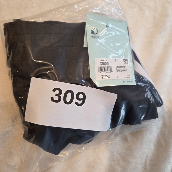 DSG Girls' Mesh Mid-Rise Shorts with White Stripes - Black Medium Sports New - Picture 9 of 10